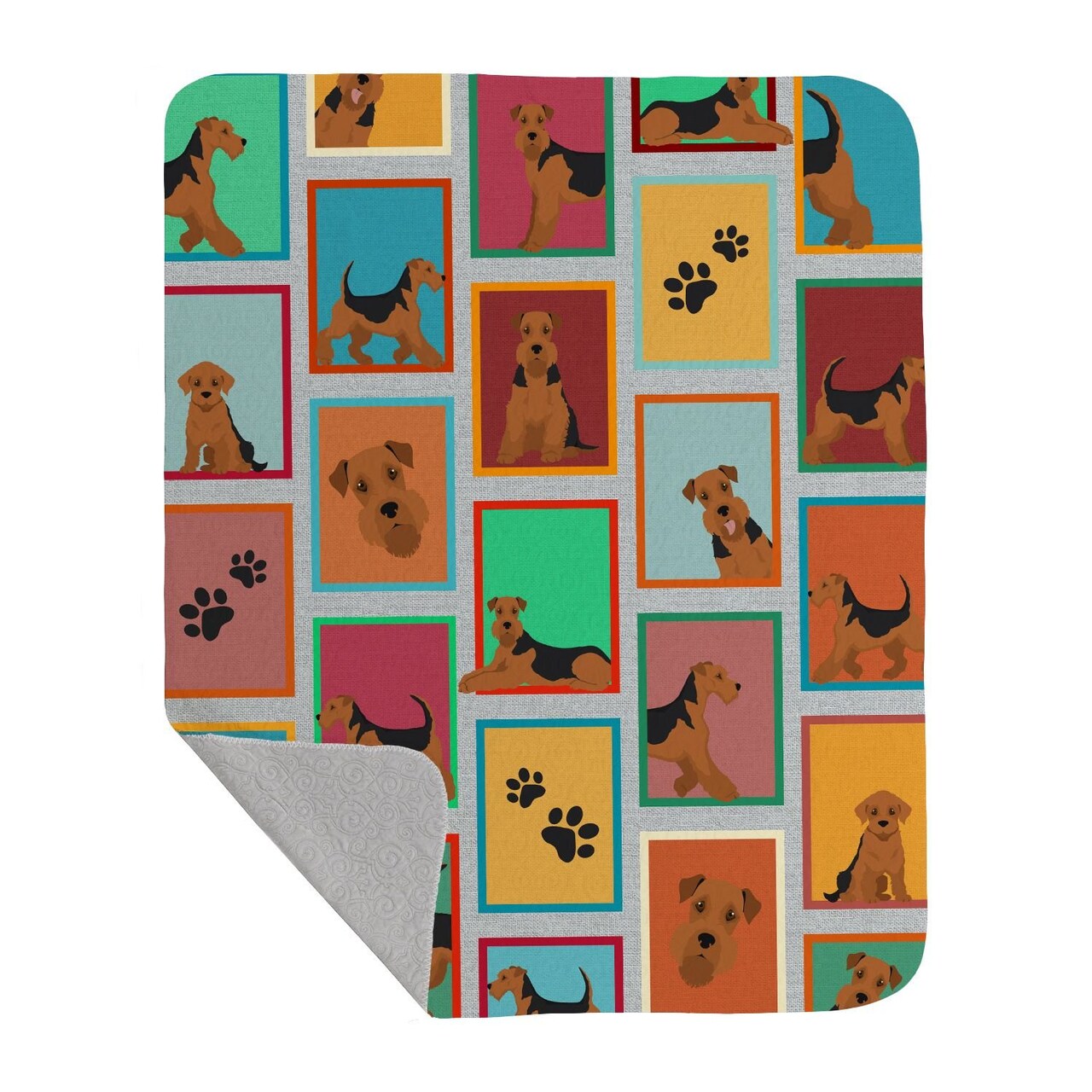 Edge Collections - 50" x 60" - Multicolor - Airedale Terrier Quilted Blanket Soft and Lightweight - 1 Piece